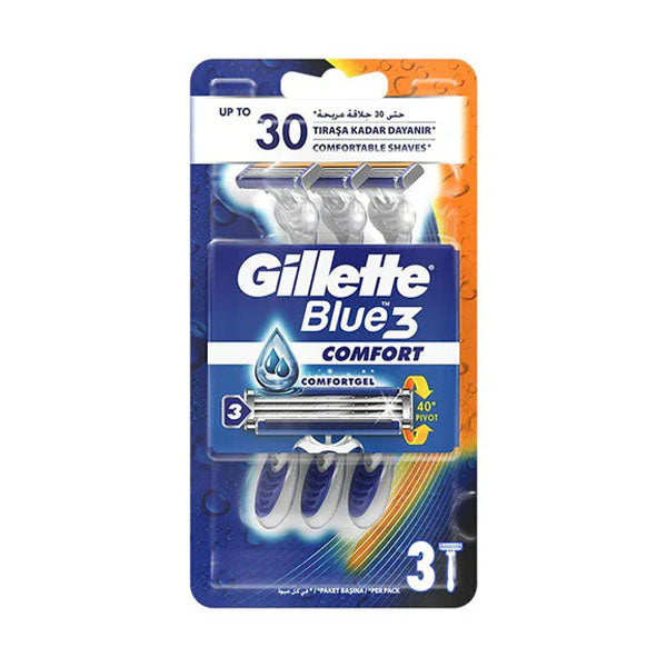 Gillette Men's Blades Blue Pack 3 Comfort 3 Pieces
